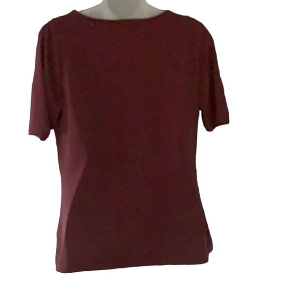 George burgundy shirt sleeve top. S - Picture 3 of 6